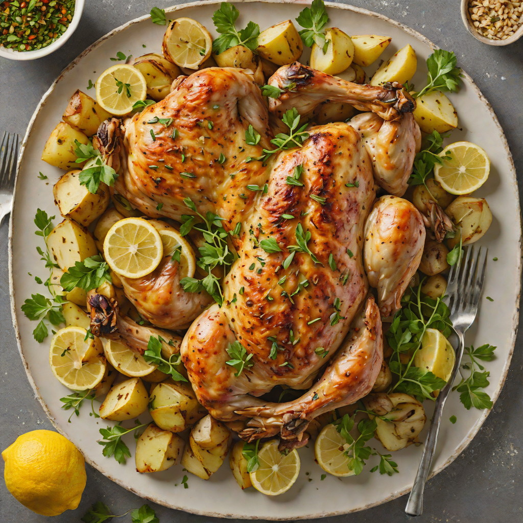 Slow-Roasted Lemon-Oregano Chicken with Garlic and Potatoes