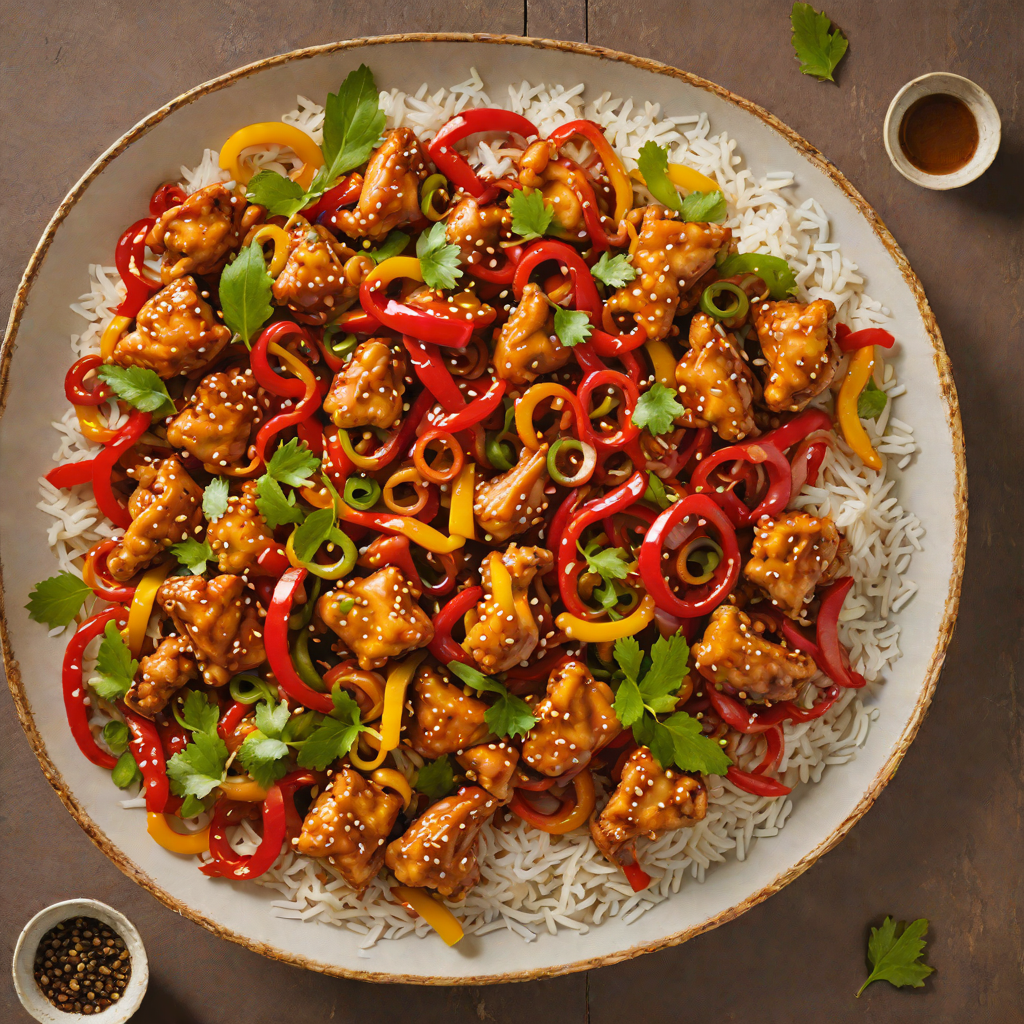 Stir-Fried Chicken with Peppers and Ginger in Soy Garlic Sauce