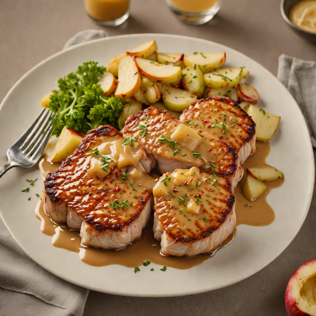 Pan-Seared Pork Chops with Apple-Mustard Glaze