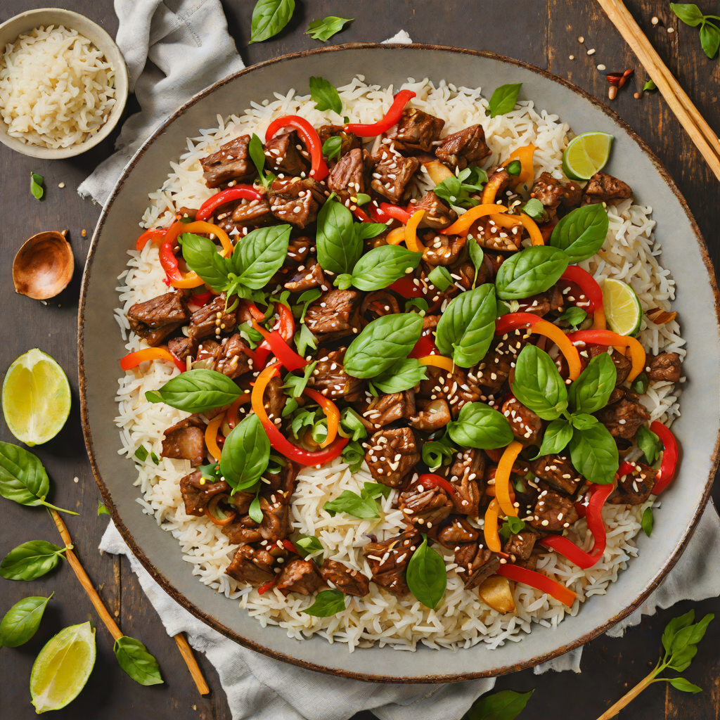 One-Pot Thai Basil Beef Stir Fry with Jasmine Rice