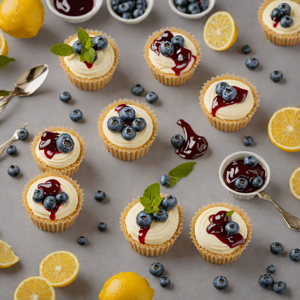 Lemon Yogurt No-Bake Cheesecake Cups with Blueberry Sauce