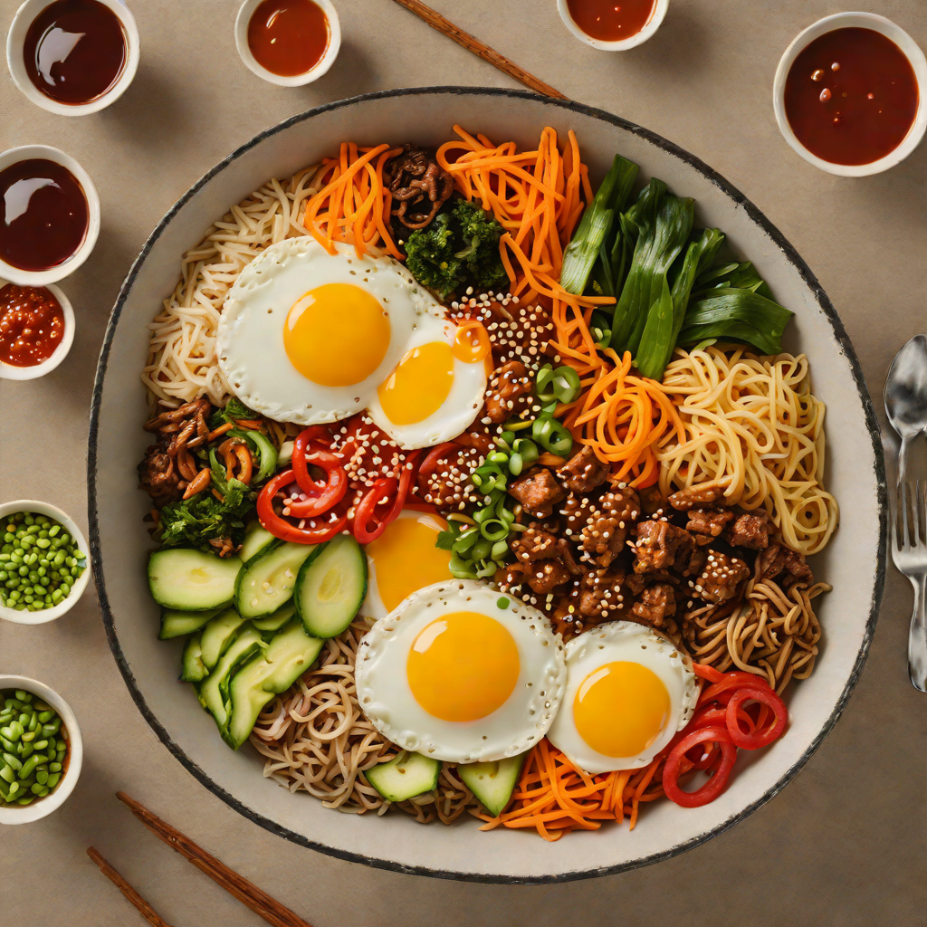 Korean-Inspired Bibimbap Bowl with Spicy Gochujang Sauce