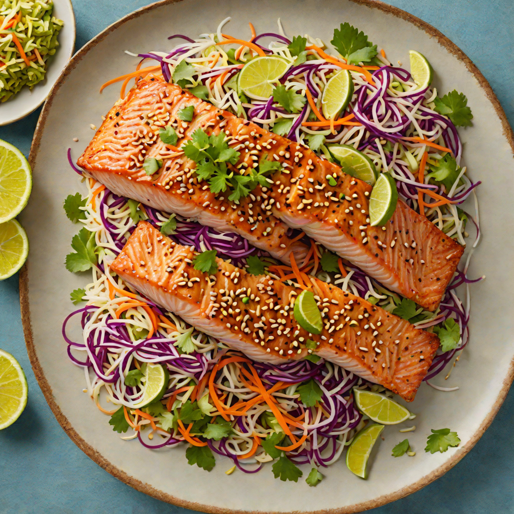 Sesame-Ginger Salmon with Asian Slaw