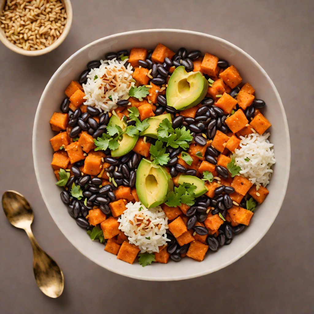 Tiki-Style Sweet Potato and Black Bean Bowl