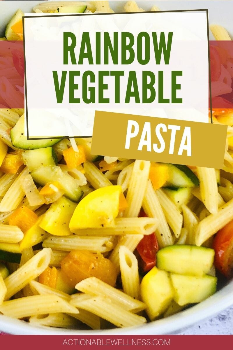 Cool Math Game Pasta with Rainbow Veggie Medley