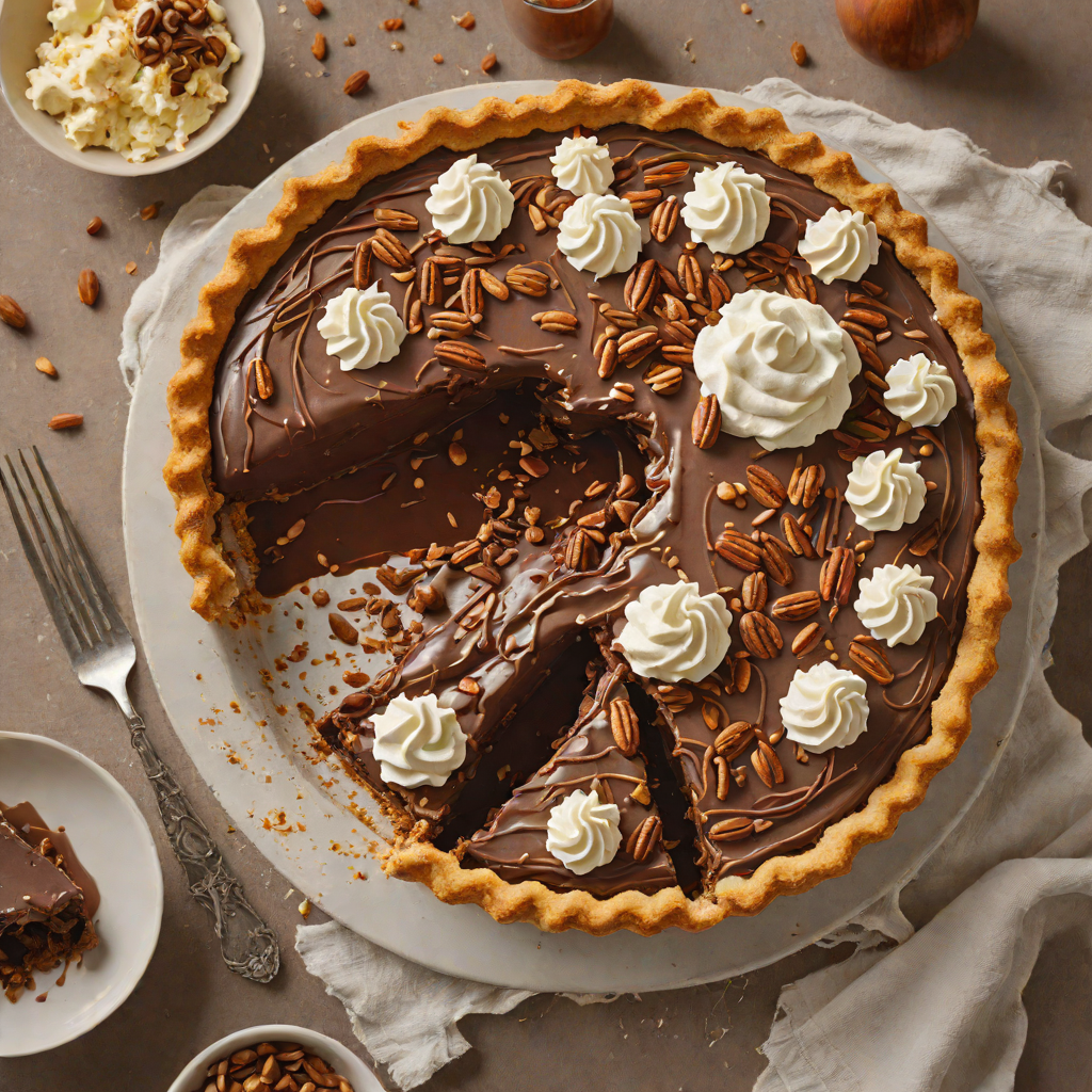 No-Bake Chocolate Hazelnut Pie with Whipped Cream