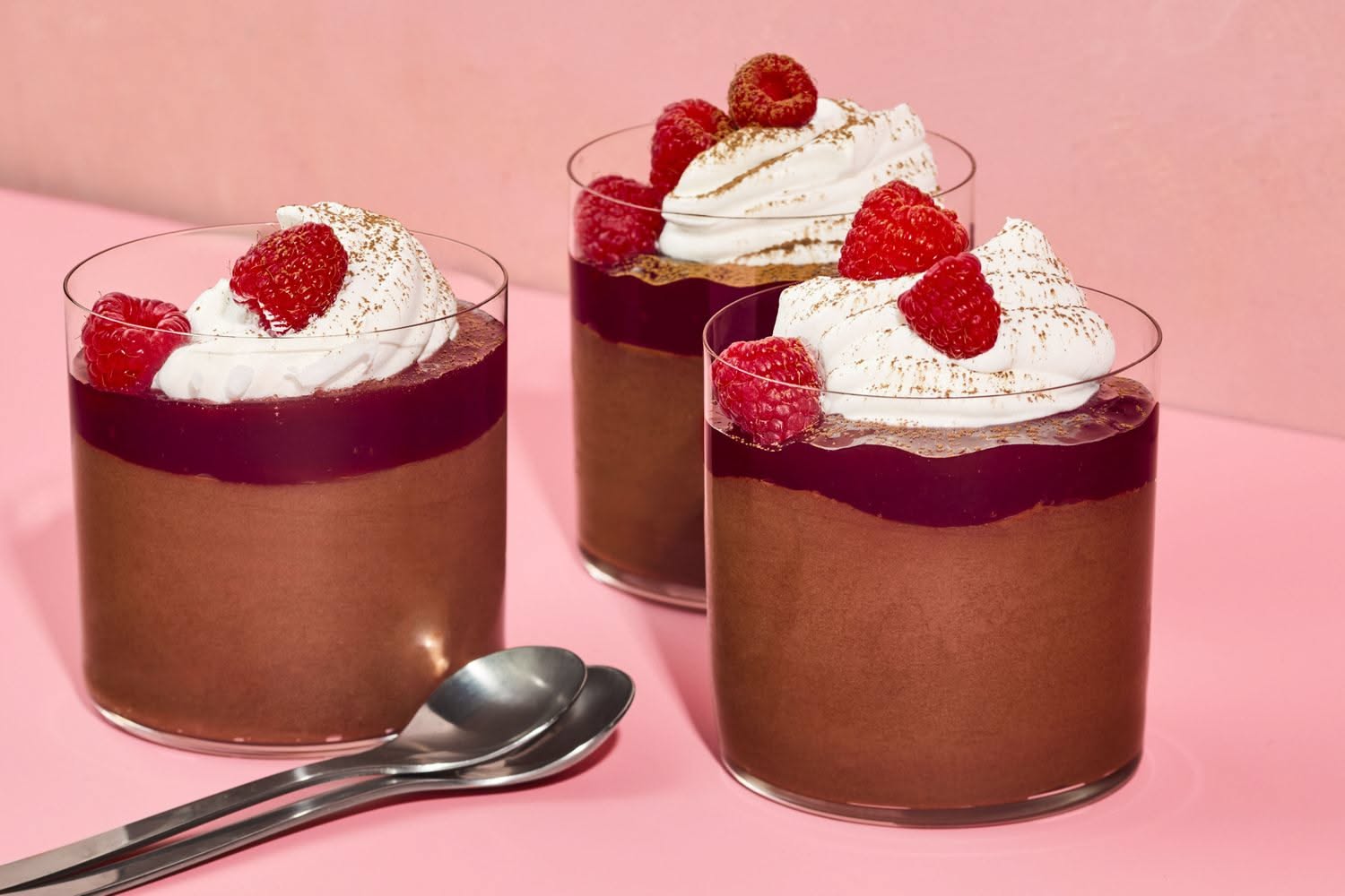 Meme-ified Chocolate Mousse with Surprise Raspberry Swirl