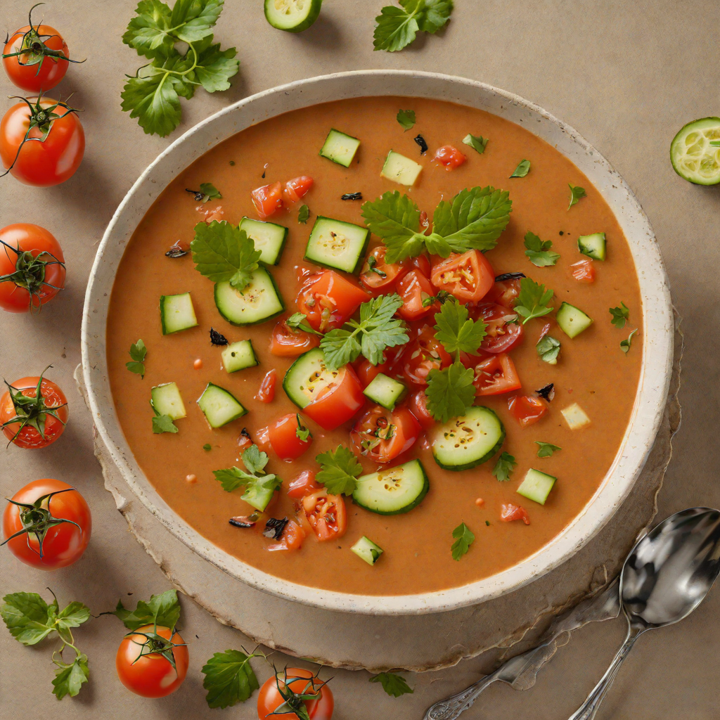 Regional Spanish Gazpacho with Charred Tomato and Cucumber