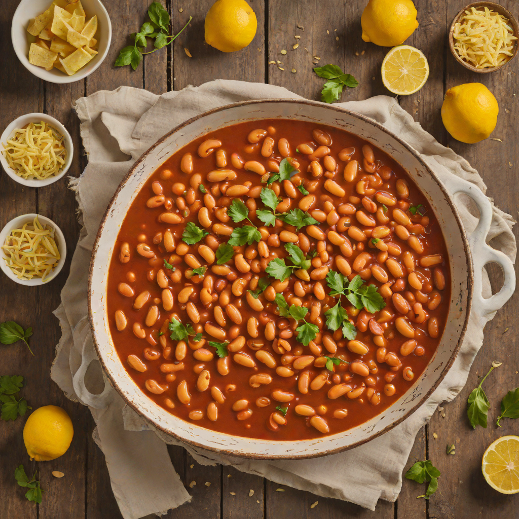 Slow-Simmered Lemony Gigantes Beans in Tomato Sauce