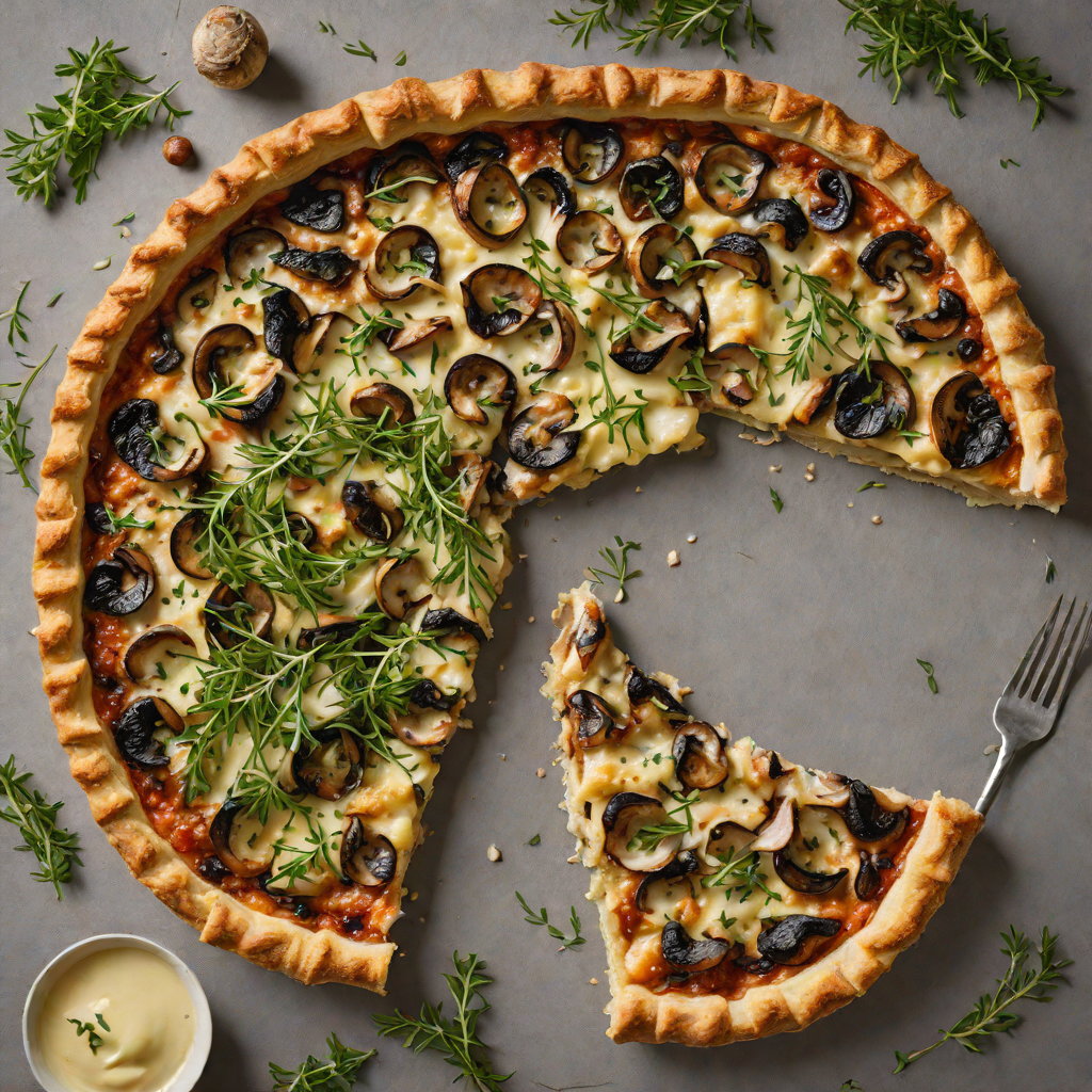 French Rustic Mushroom and Gruyère Tart with Thyme