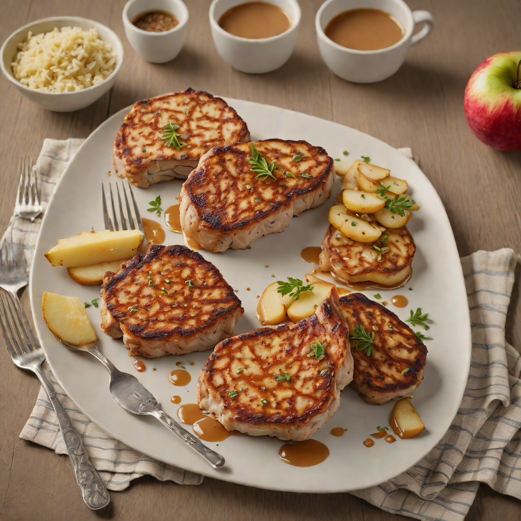 Pan-Seared Pork Chops with Apple Buckwheat Pancakes