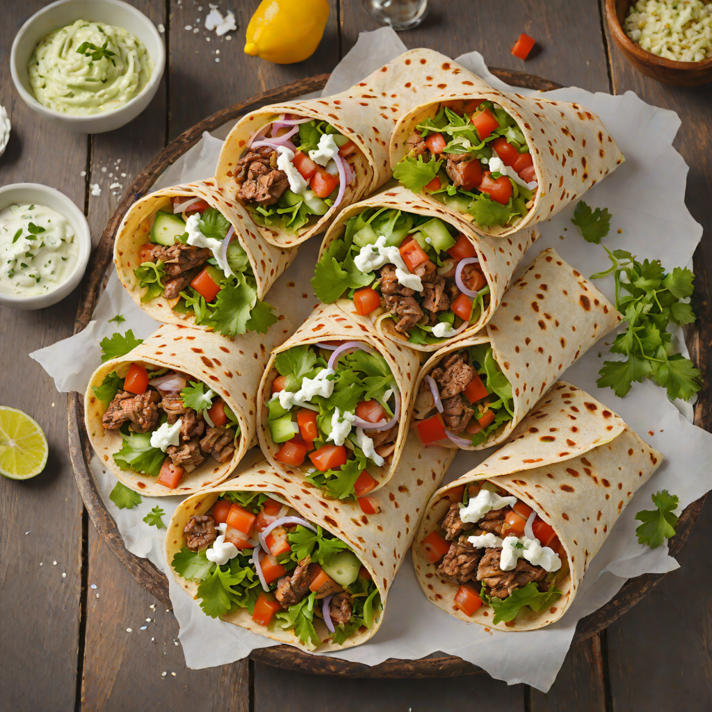 Wood-Fired Mediterranean Lamb Pita Wraps with Tzatziki