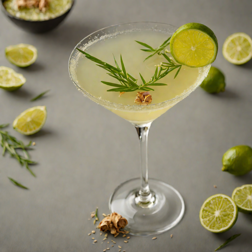 Ginger-Lemongrass Martini with Yuzu Zest
