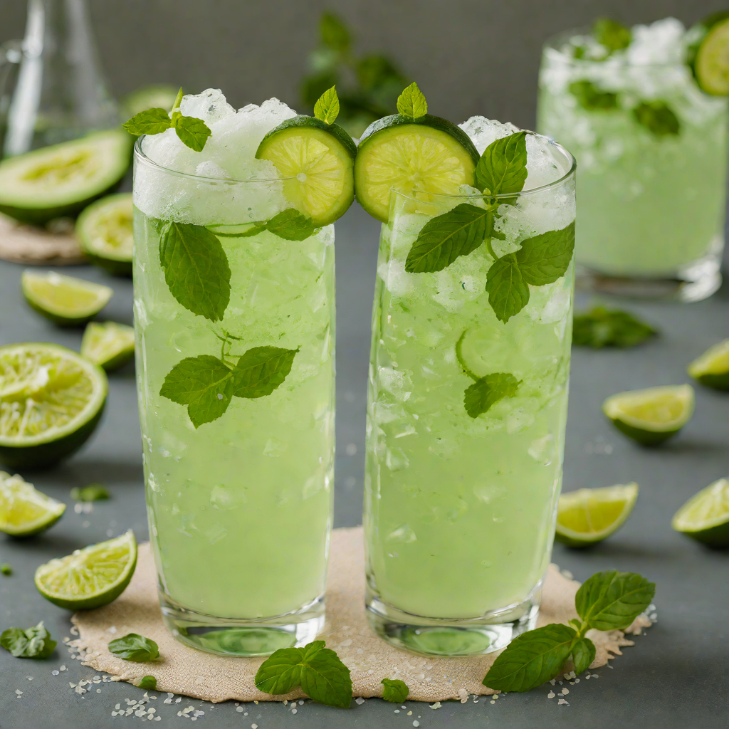 Cucumber-Basil Gin Fizz with Lime Foam