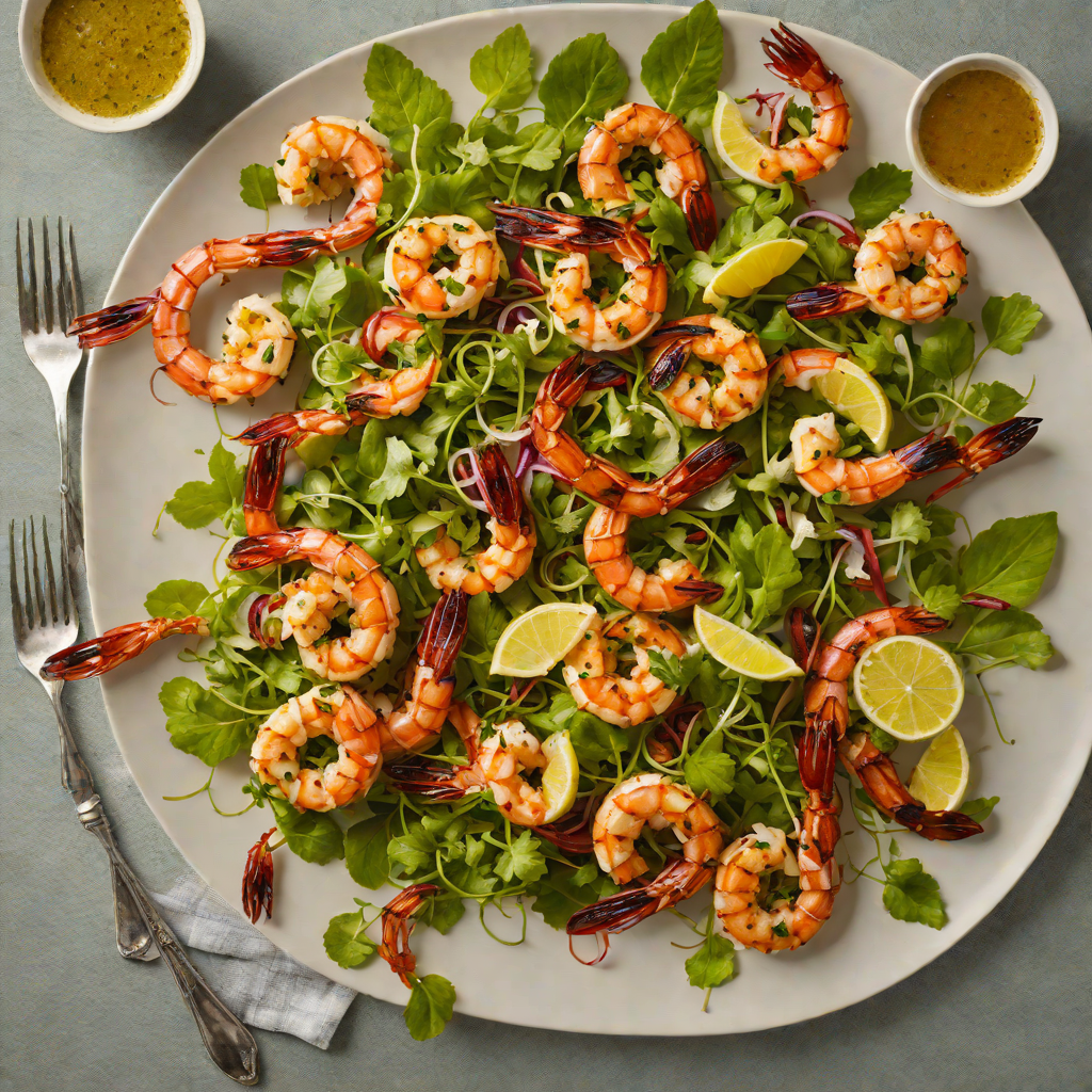 Tamarind-Glazed Grilled Shrimp with Fresh Herb Salad