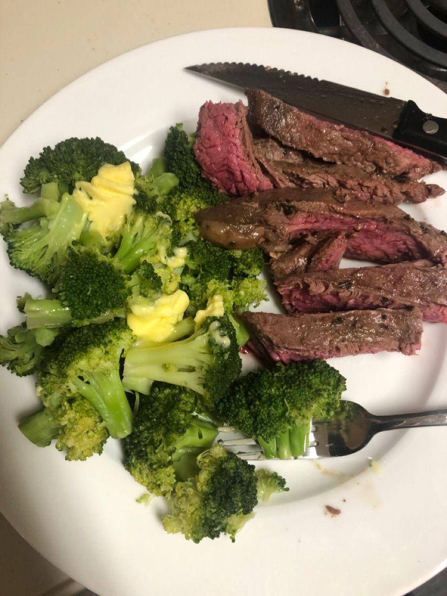Crisp-Grilled Flank Steak with Lemon-Ginger Broccoli