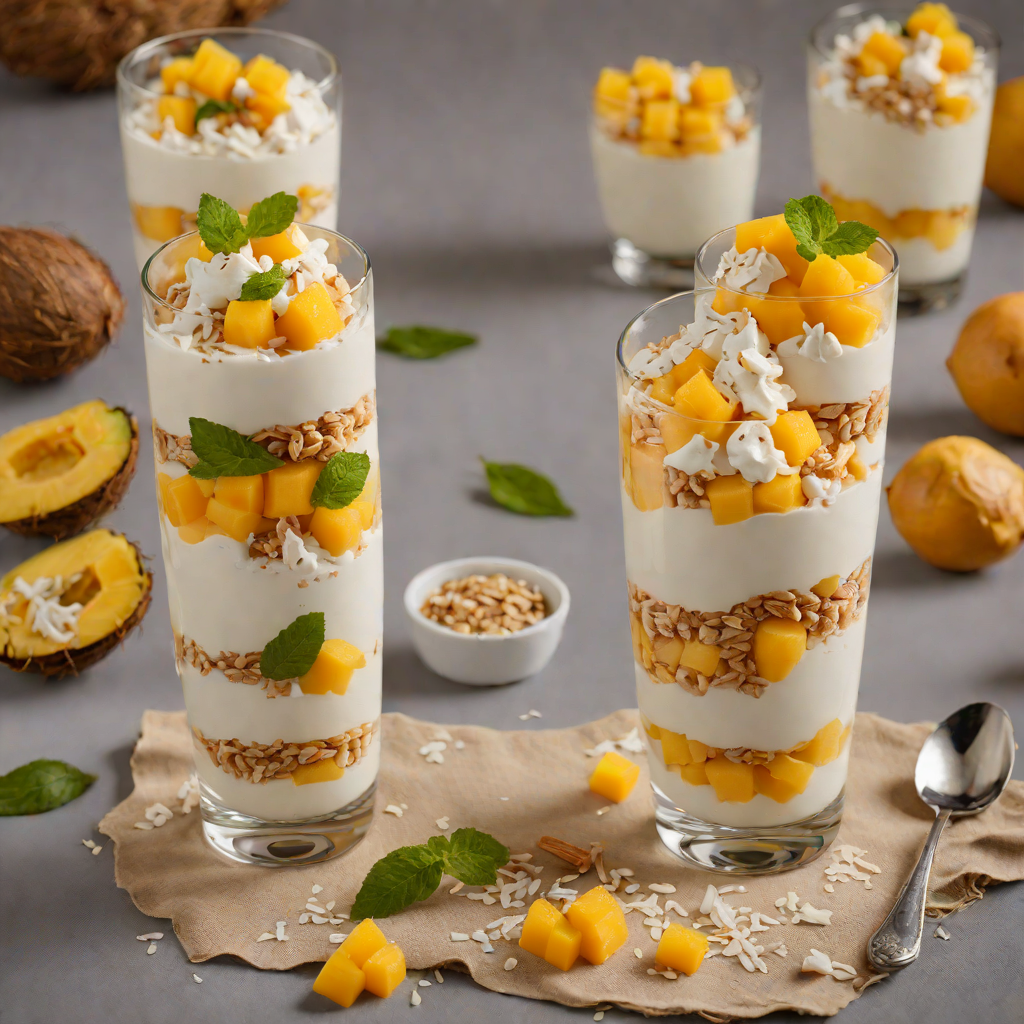 No-Bake Coconut Mango Parfait with Greek Yogurt