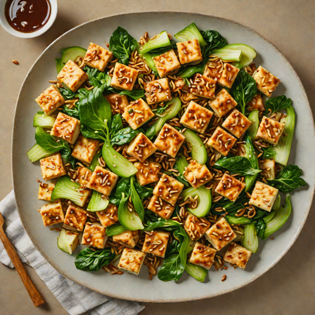 Stir-Fried Tofu with Ginger Garlic and Baby Bok Choy