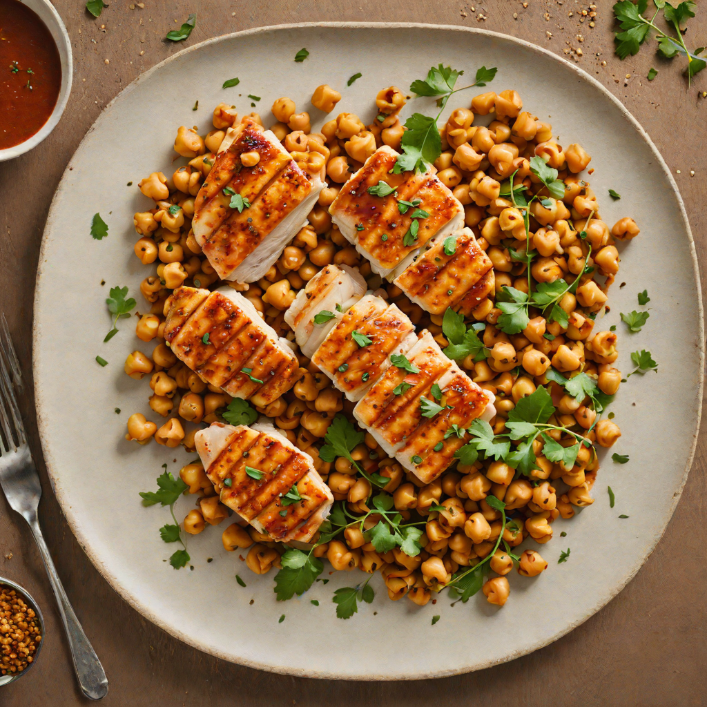 Pan-Seared Chicken with Spiced Chickpea and Harissa Sauce
