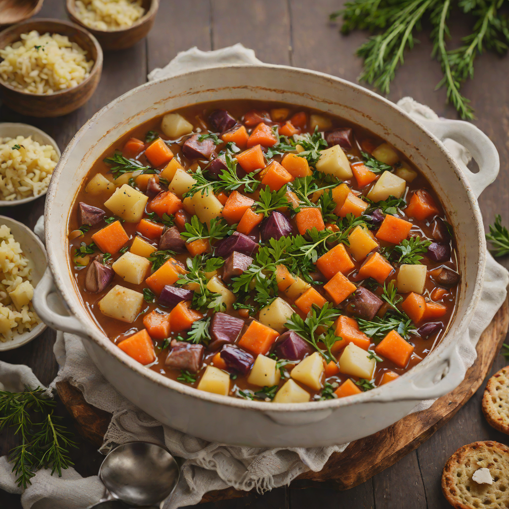 Arendelle-Inspired Winter Vegetable Stew with Root Herbs