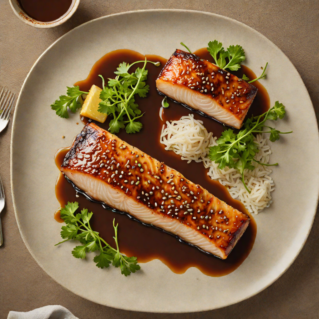 Pan-Seared Miso-Glazed Black Cod with Ginger-Soy Sauce