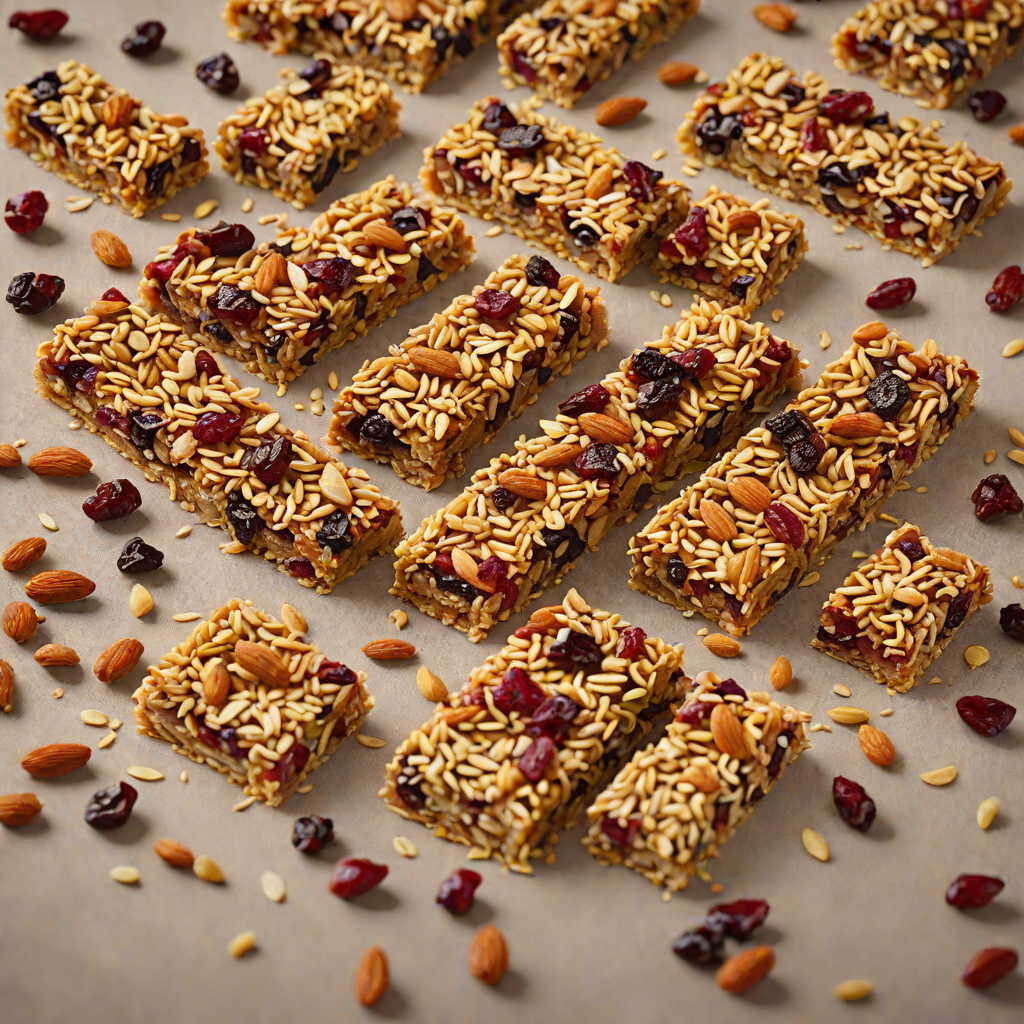 Mountain Trail Granola Bars with Dried Cranberries and Toasted Almonds