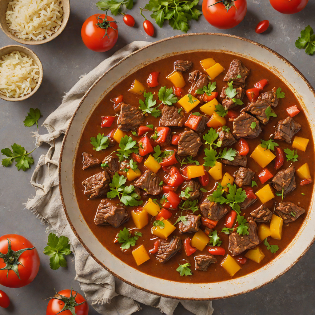 Slow-Simmered Kenyan Beef Stew with Tomatoes and Peppers
