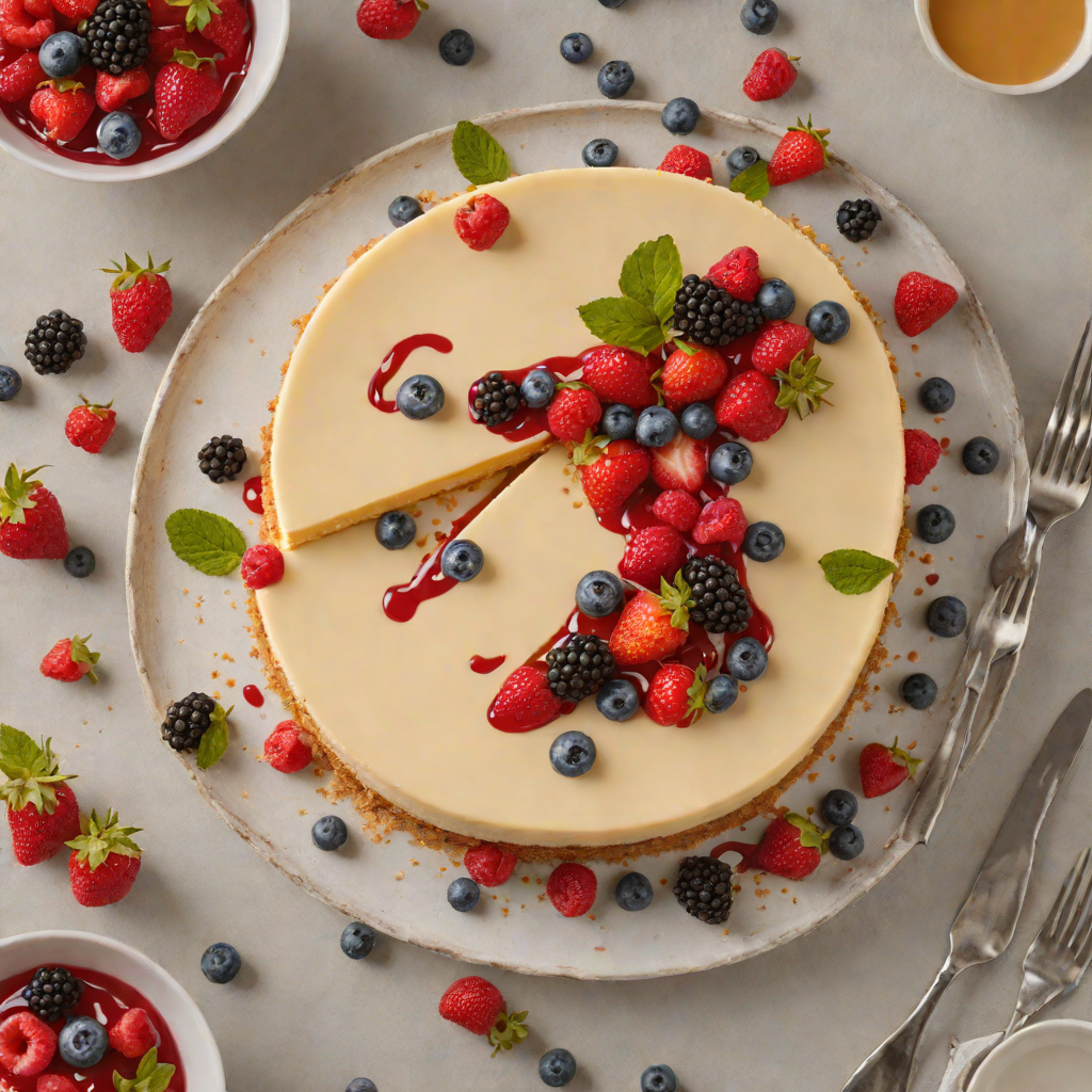 No-Bake Vanilla Cheesecake with Fresh Berry Topping