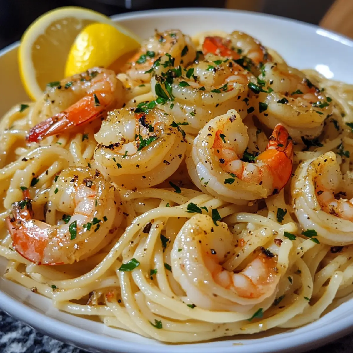 Herbed Lemon Butter Shrimp Pasta