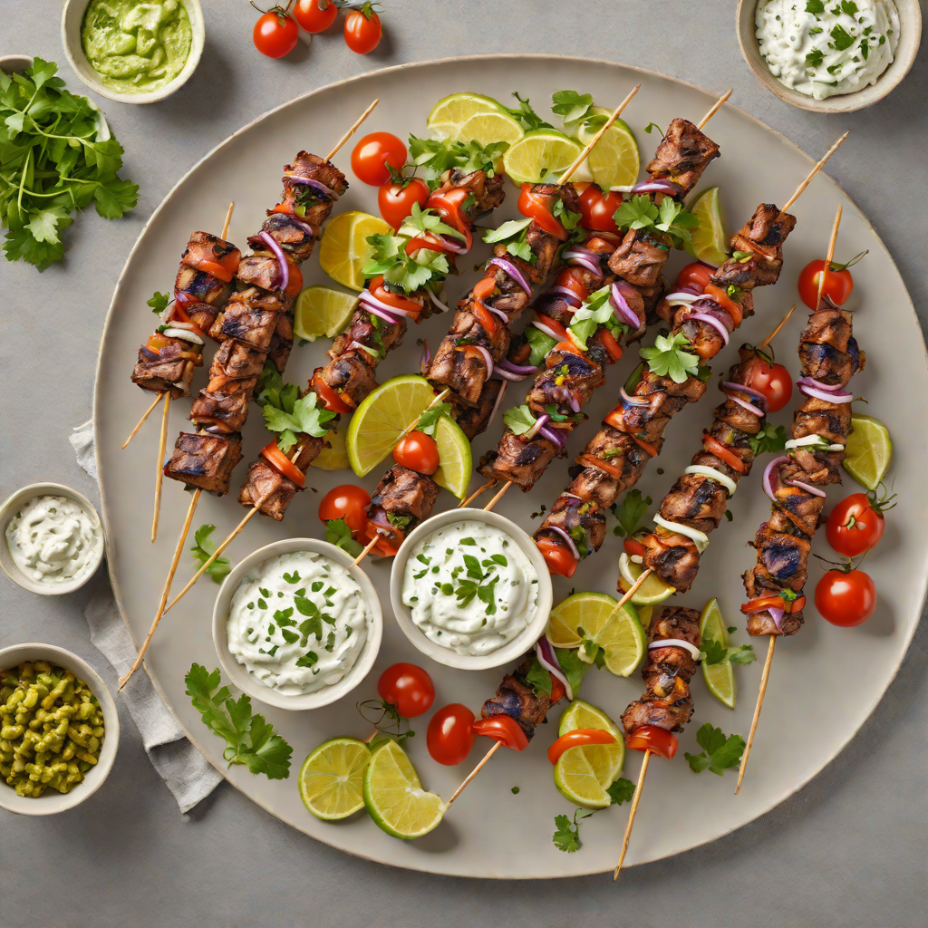 Grilled Gyro-Spiced Lamb Skewers with Tzatziki