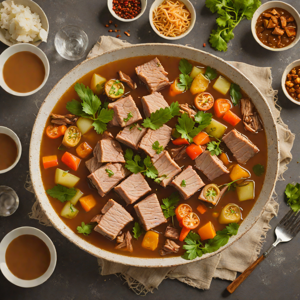 Slow-Cooked Pork Sinigang with Tamarind Broth and Vegetables