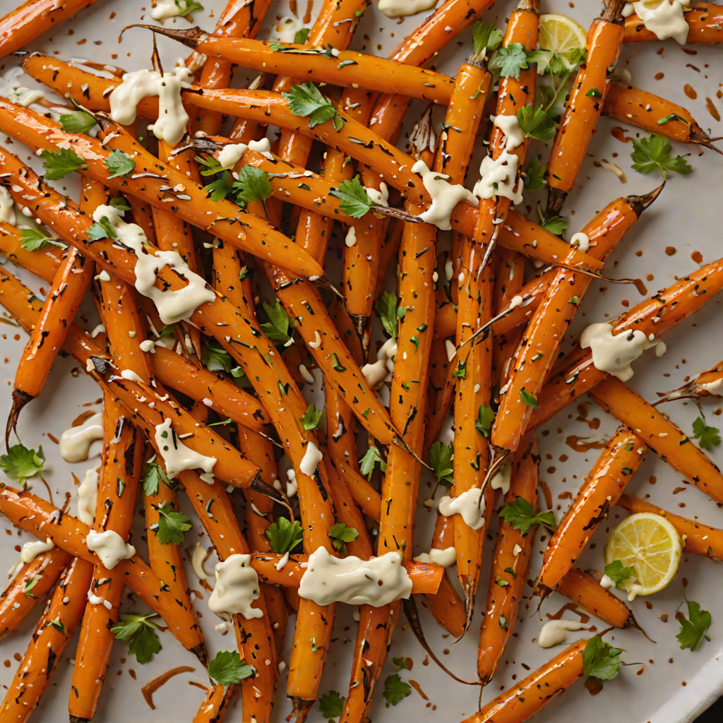 Honey-Glazed Roasted Carrots with Tahini Drizzle