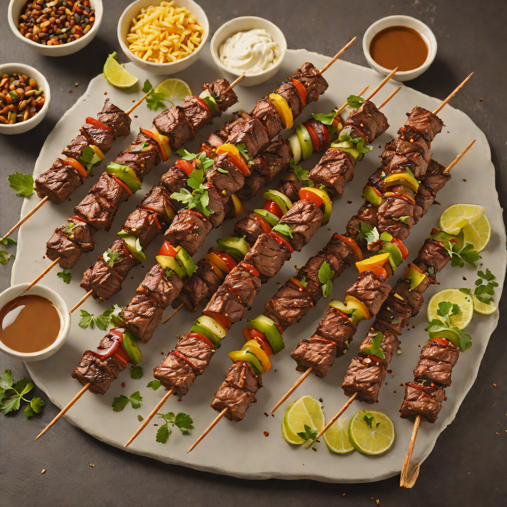 Seattle-Style Coffee Rubbed Beef Skewers with Maple Glaze