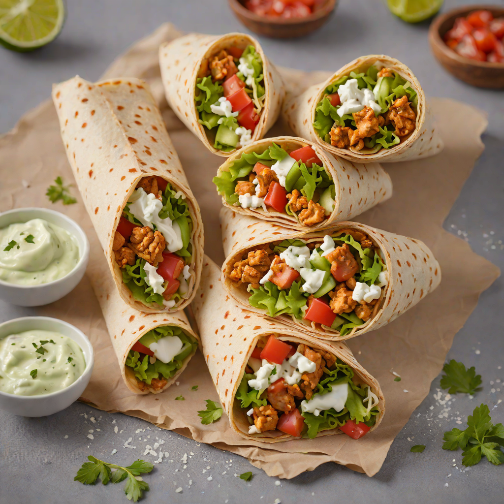 Spicy Gyro-Style Chicken Wraps with Tzatziki Sauce