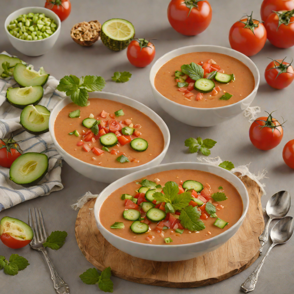 Chilled Spanish Gazpacho with Cucumber and Tomato