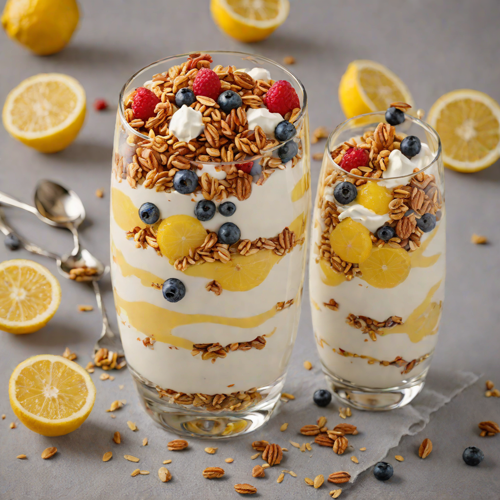 No-Bake Lemon Yogurt Parfait with Honey and Granola