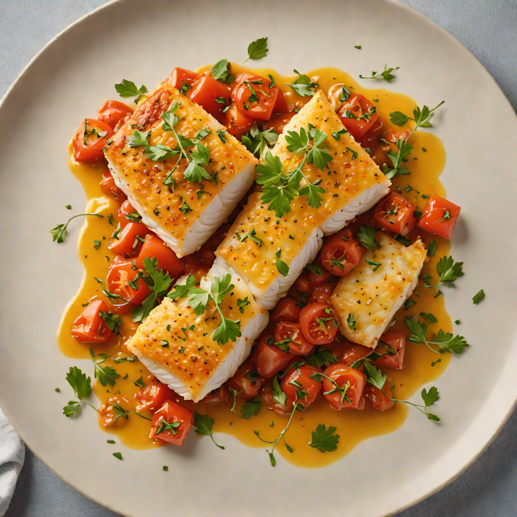 Pan-Seared Cod with Saffron-Infused Tomato Sauce
