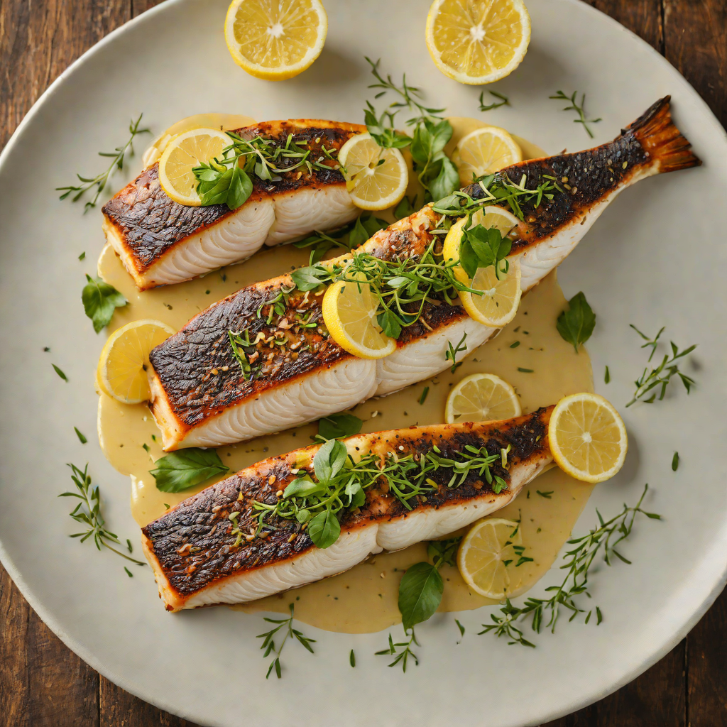 Pan-Seared Sea Bass with Lemon-Oregano Butter
