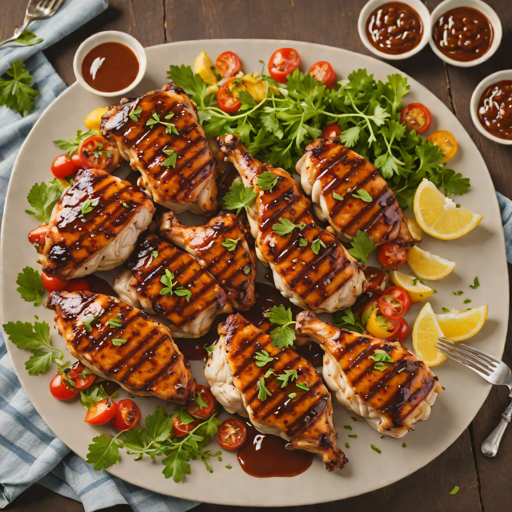 Grilled Herb-Marinated Chicken with Texas-Style BBQ Sauce