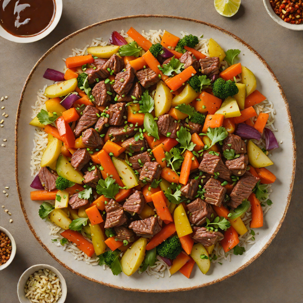 Northern Spice-Rubbed Beef Stir Fry with Root Vegetables
