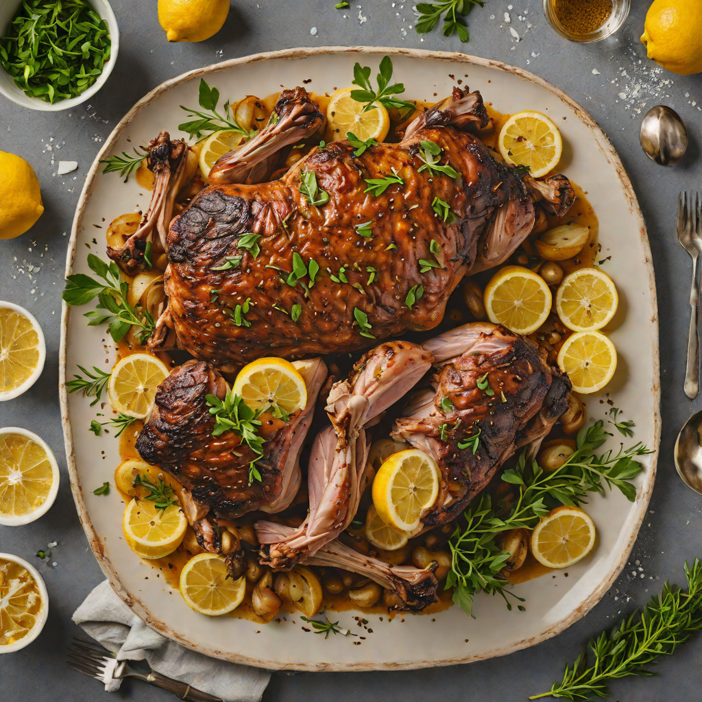 Slow-Roasted Lemon-Garlic Mediterranean Lamb Shoulder