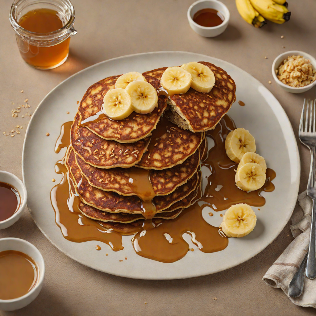 Teff and Banana Pancakes with Honey Drizzle