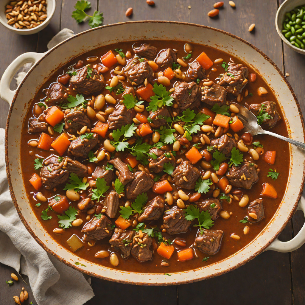 Slow-Simmered Lamb Stew with Aleppo Pepper and Pine Nuts