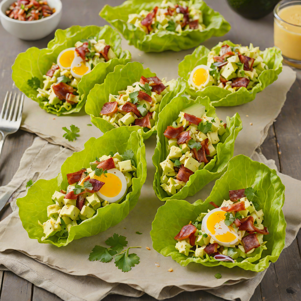 Zesty Avocado and Bacon Egg Salad Lettuce Wraps