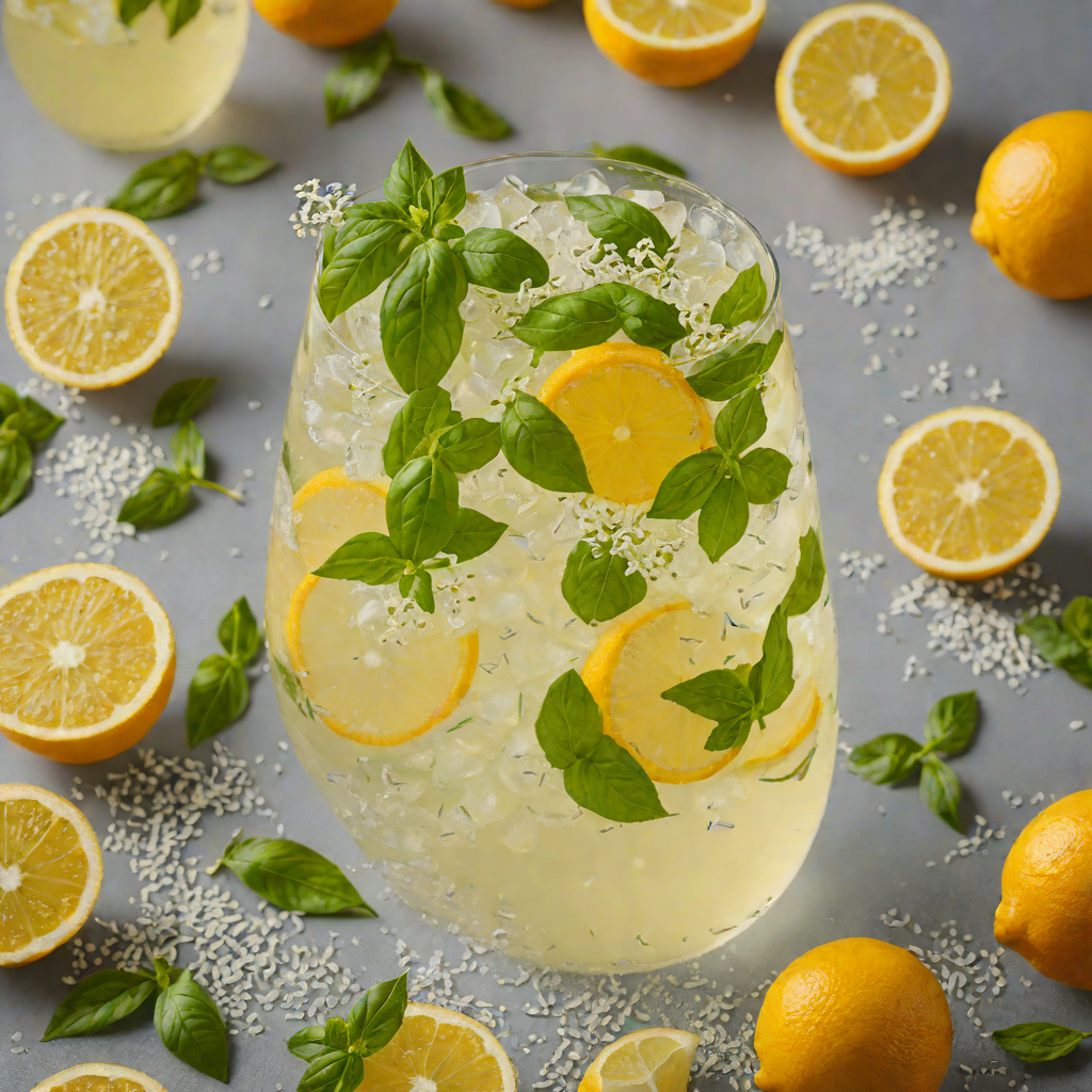 Citrus-Basil Fizz with Elderflower