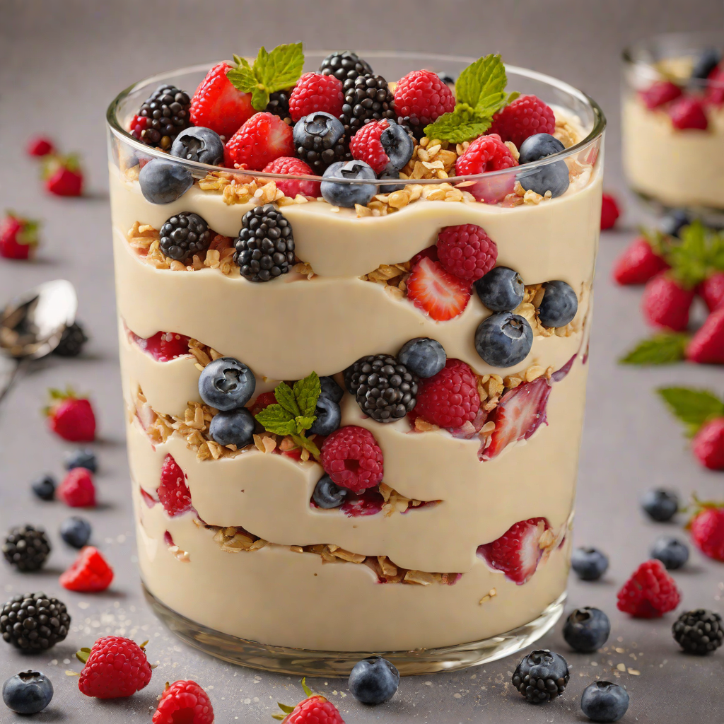 No-Bake Vanilla Pudding Parfait with Mixed Berries