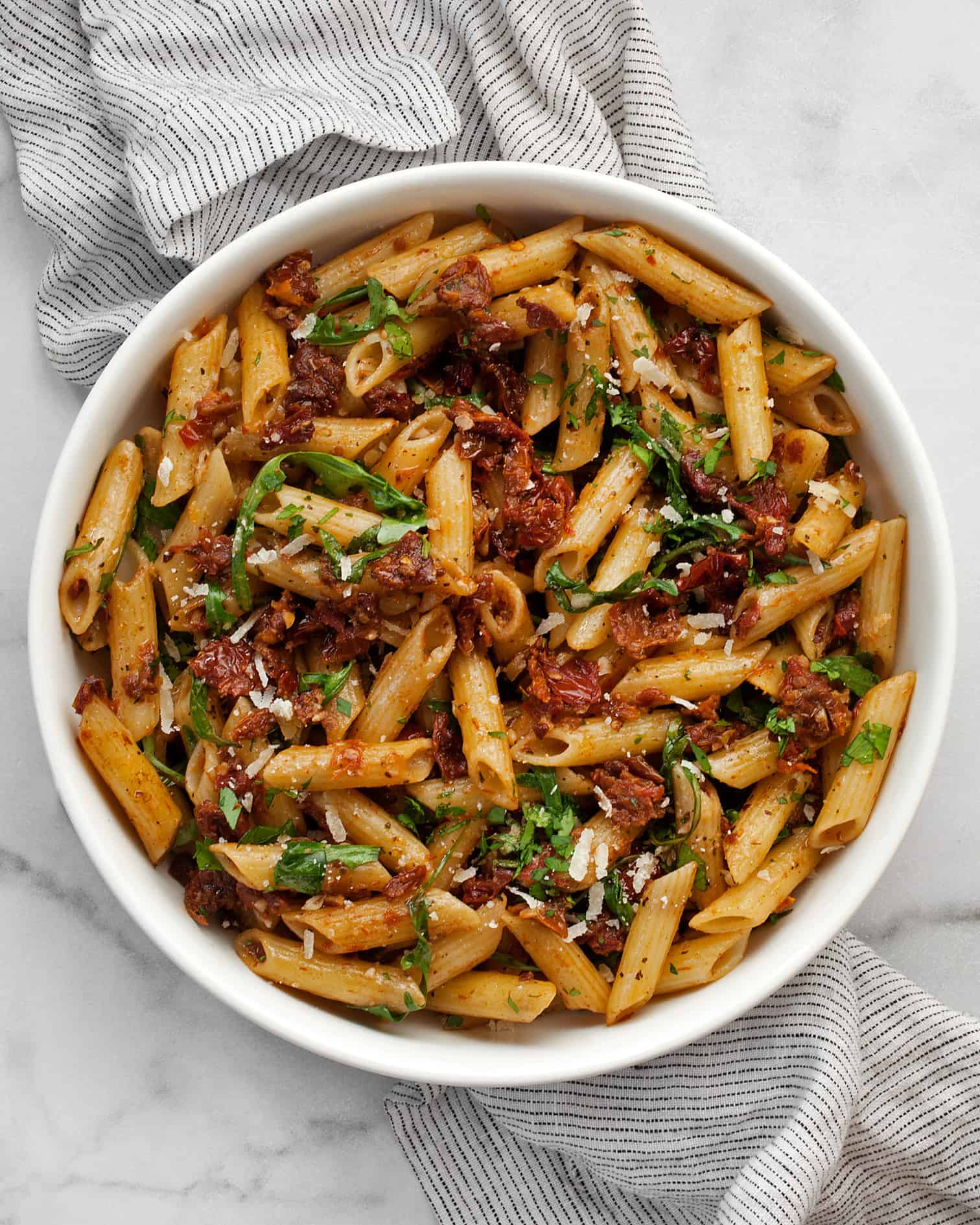 Sun-Dried Tomato & Herb Pasta with Lemon Zest