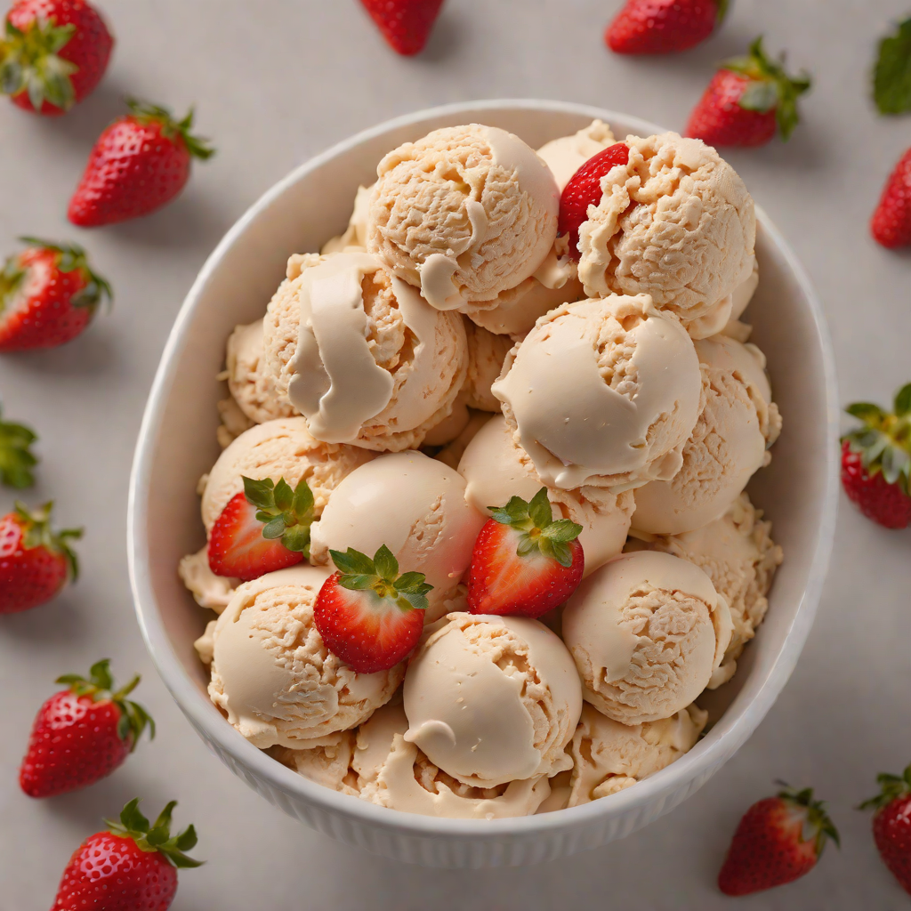 Quick No-Churn Vanilla Strawberry Ice Cream