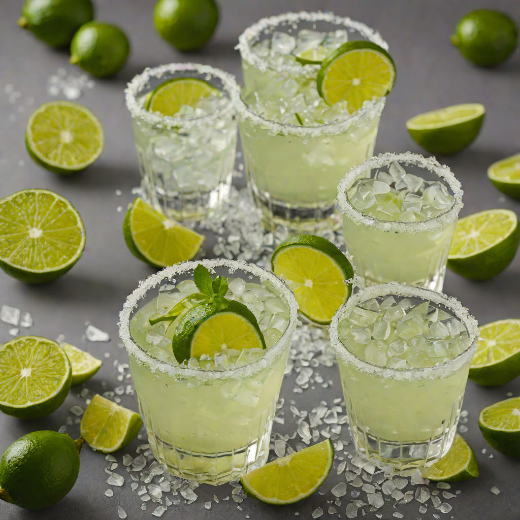 Salt-Rimmed Tequila and Lime Margarita on the Rocks