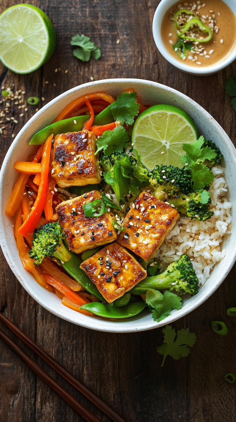 Vegetarian Stir-Fry with Tofu and Snow Peas